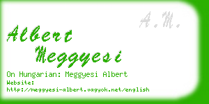 albert meggyesi business card